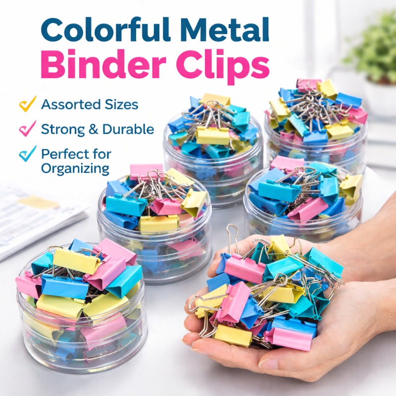 Office Stationery And Supply - Juego de 40 clips metálicos largos