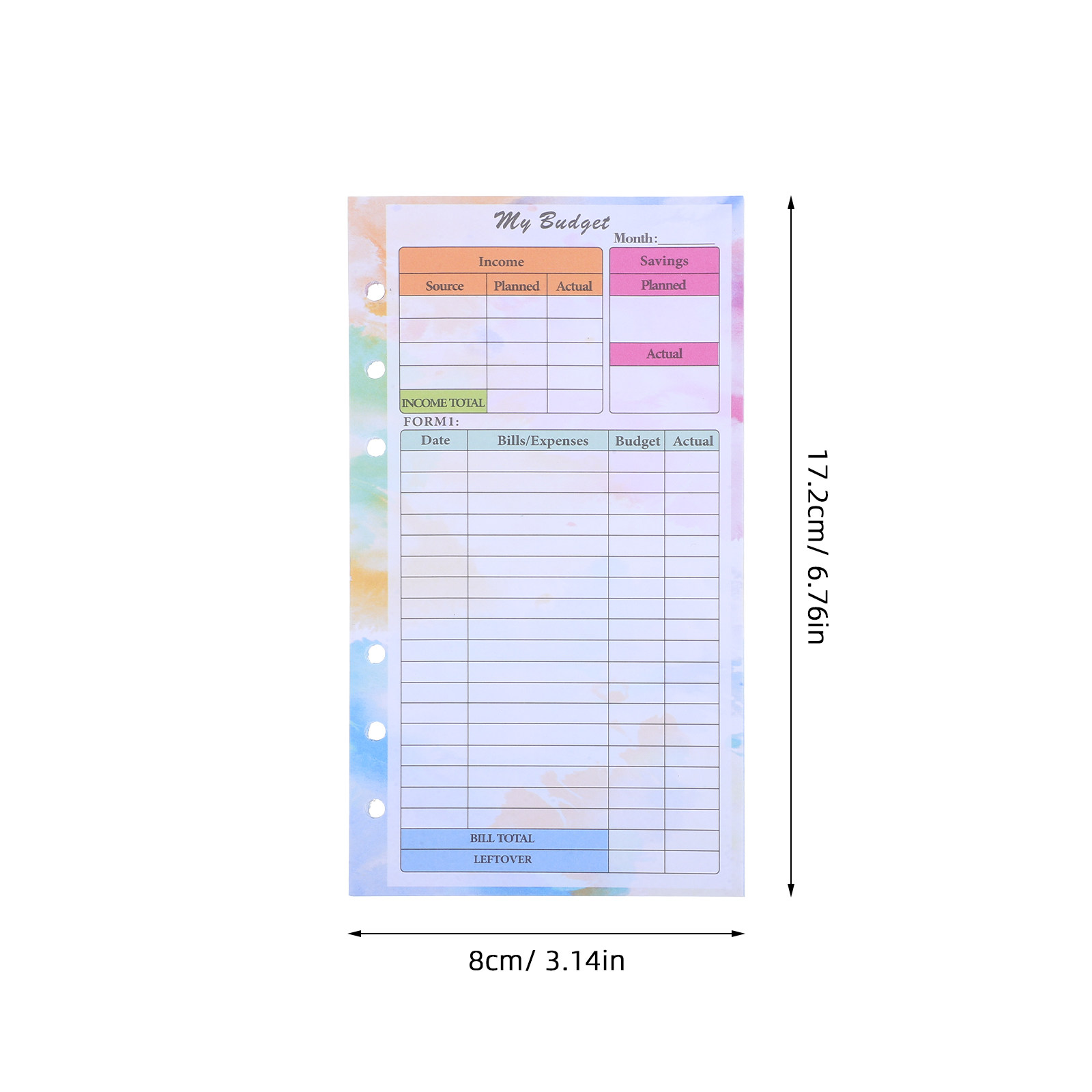 14 Hojas A6 Recargables para P - Planner Weekly Budget reseña y precio